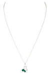 Malachite Cubic Butterfly Pendant Necklace