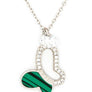 Malachite Cubic Butterfly Pendant Necklace
