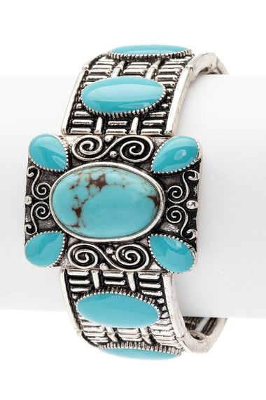 Oversize Square Western Stretch Bracelet