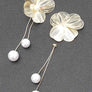 Pearl Drop Filigree Flower Earrings