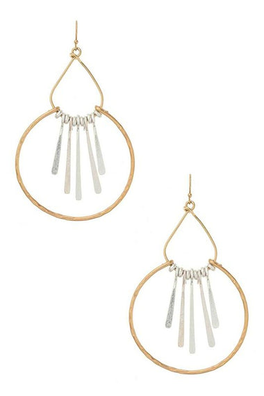Mix Tone Fringe Metal Iconic Earrings