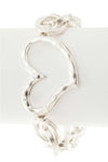 Hammered Heart Charm Stretch Bracelet