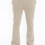 Mens Solid Fleece Flare Stacked PANTS