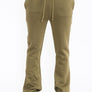 Mens Solid Fleece Flare Stacked PANTS