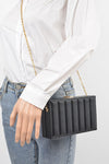 Embossed Box Top Handle Clutch Bag