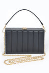 Embossed Box Top Handle Clutch Bag