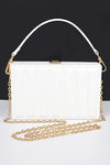 Embossed Box Top Handle Clutch Bag