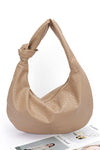 Knotted Handle Embossed Faux Leather Shoulder Bag