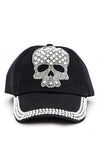 Crystal Skull Embelished Fashion Denim Cap