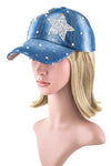 Stars Crystal Embellished Fashion Denim Cap