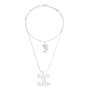 Silver Double Chain Black is Queen Necklace