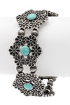 Stone Engraved Flower Western Bracelet