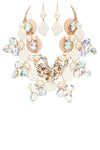 Crystal Mix Media Statement Necklace Set