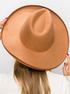 Vegan Felt Panama Upturned Brim HAT FOR WOMEN