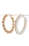 Iconic Pearl Accent Hoop Earrings