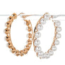 Iconic Pearl Accent Hoop Earrings