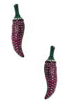 Crystal Jalapeno Stud Earrings