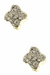 Druzy Clover Stud Earrings