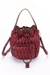 Nylon Quilted Puffer Convertible Bucket Bag