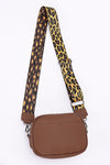 Leopard Webbing Guitar Strap Crossbody Camera Bag