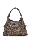 Metallic Snake Crystal Studded Shoulder Bag