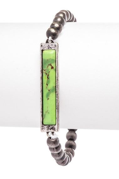 Stone Navajo Beads Stretch Bracelet