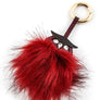Leather Owl Fur Pom Key Charm