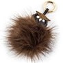 Leather Owl Fur Pom Key Charm