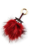 Leather Owl Fur Pom Key Charm