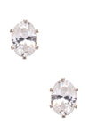 Cubic Zirconia Oval Studs 7mm