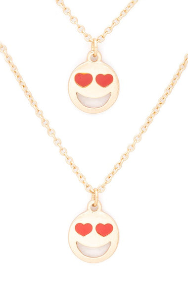 2 In 1 Heart Eye Pendant Necklace Set