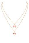 2 In 1 Heart Eye Pendant Necklace Set