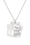 Laser Cut Holiday Present Dainty Pendant Necklace