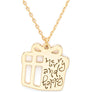 Laser Cut Holiday Present Dainty Pendant Necklace