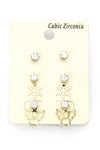 Snowflake & Angel CZ Studs Set