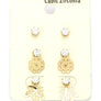 Metal Leaf CZ Studs Set