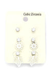 Metal Leaf CZ Studs Set