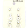 Metal Leaf CZ Studs Set