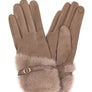 Faux Fur Ultra Suede Fashion Gloves