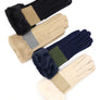 Faux Suede Fur Cuff Winter Gloves