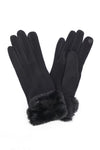 Faux Suede Fur Cuff Winter Gloves