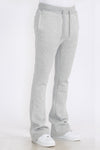 Mens Solid Fleece Flare Stacked PANTS