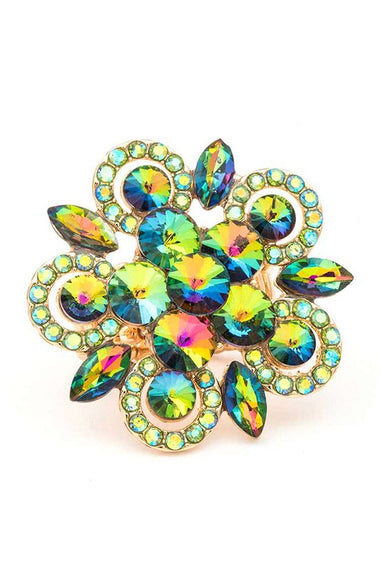 Crystal Flower Statement Stretch Ring