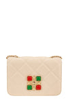 Diamond Embellished Quilted Mini Bag