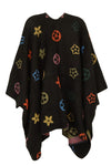 Multi Color and Geometric Pattern Poncho