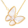 MOP Butterfly CZ Pendant Necklace