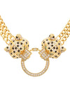 Double Leopard Head Statement Necklace