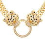 Double Leopard Head Statement Necklace