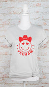 Yeehaw Smiley Heart Valentine Graphic Tee