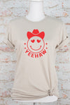 Yeehaw Smiley Heart Valentine Graphic Tee